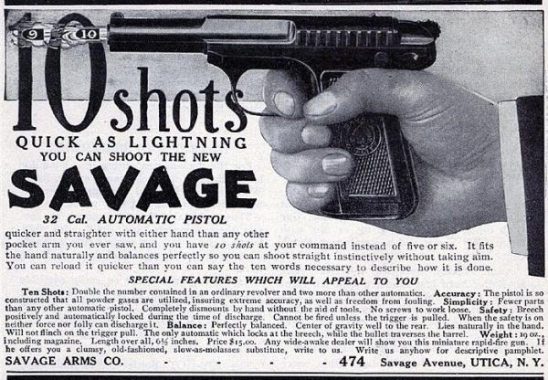 Savage Model 1907: «Десять выстрелов быстро, как молния»